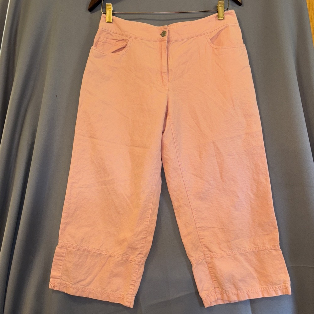 Eileen Fisher Organic Cotton Stretch Crop Jeans Women Small Pastel Peach 31X30.5